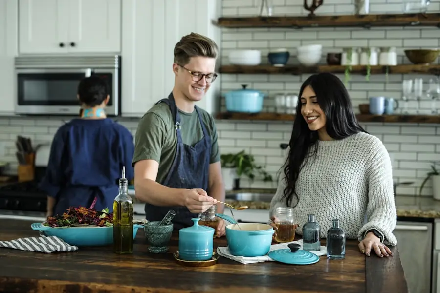 Family cooking together in a renovated open-plan kitchen
